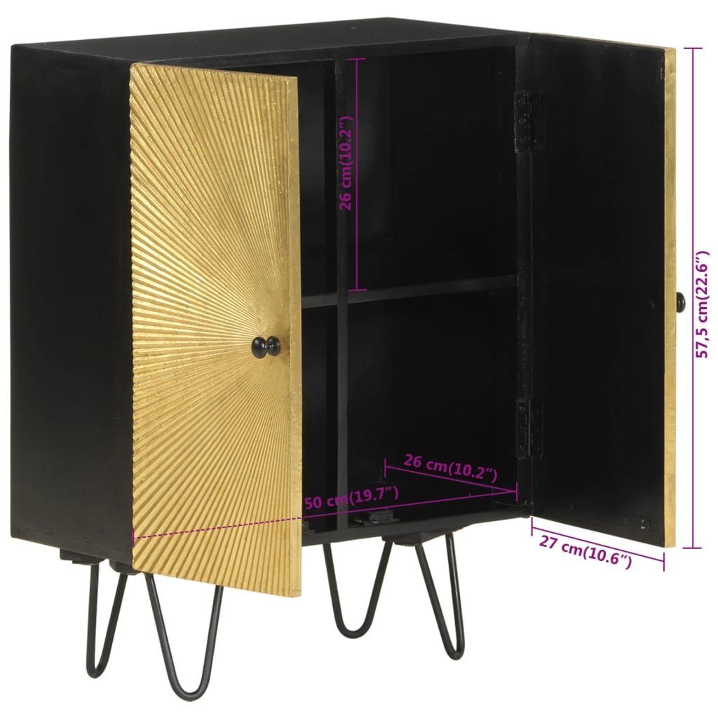 vidaXL Sideboard Sideboard 55x30x75 cm Massivholz Mango (1 St)