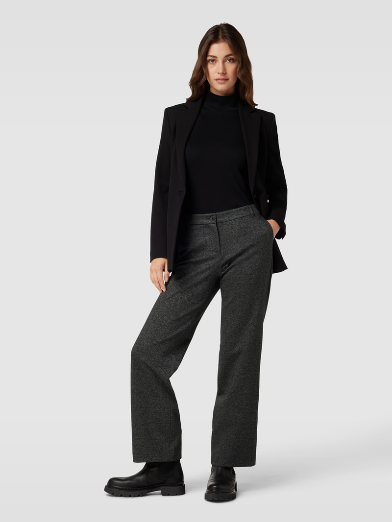 Stoffhose mit Strukturmuster in schwarz