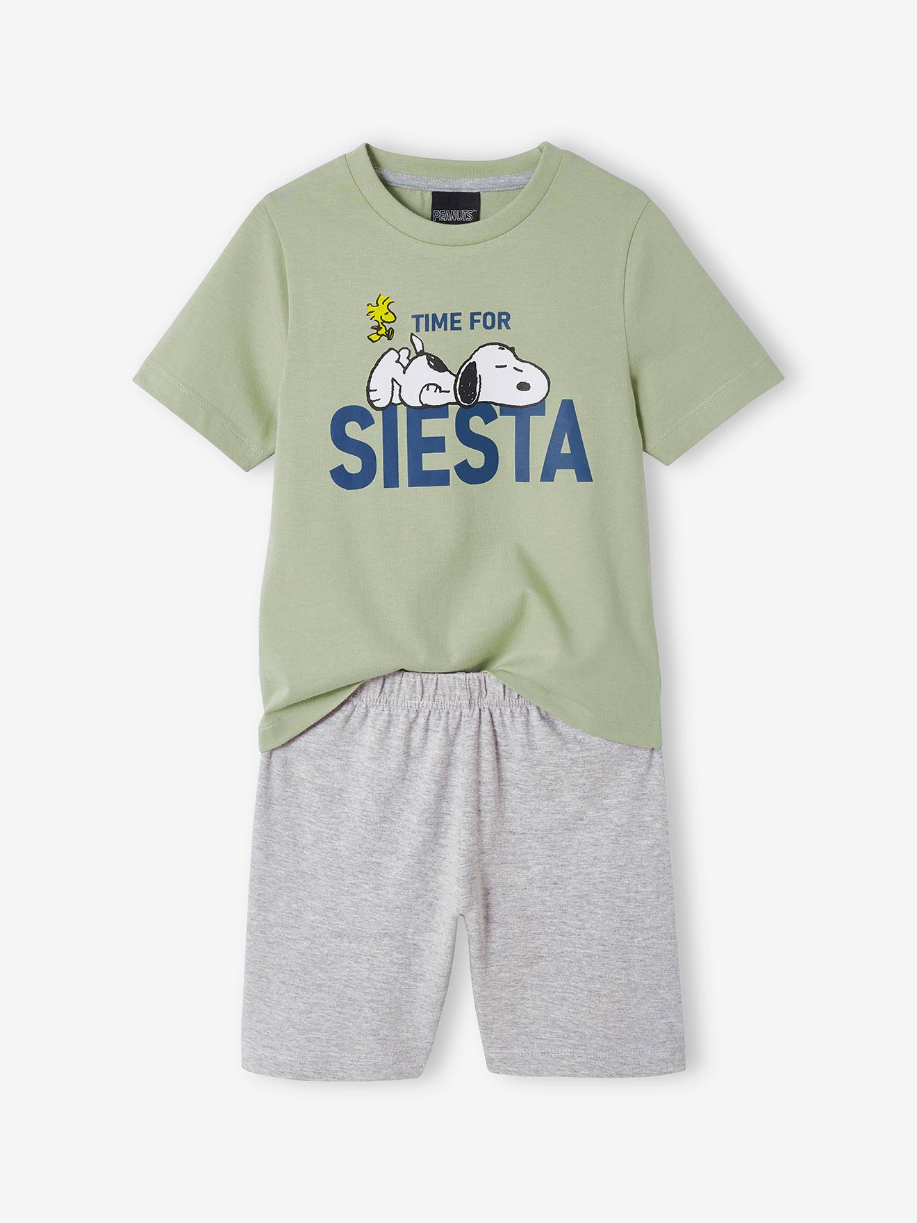 Pyjashort garçon Snoopy Peanuts® vert sauge