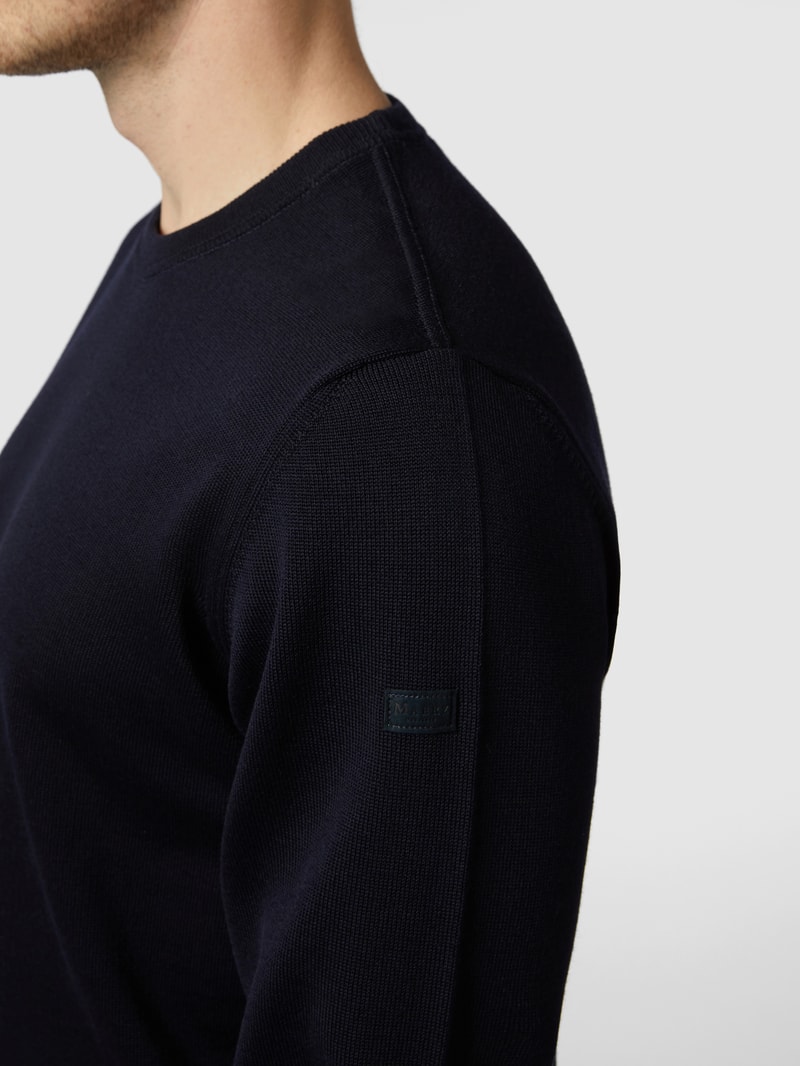 Pullover aus Schurwolle in marineblau