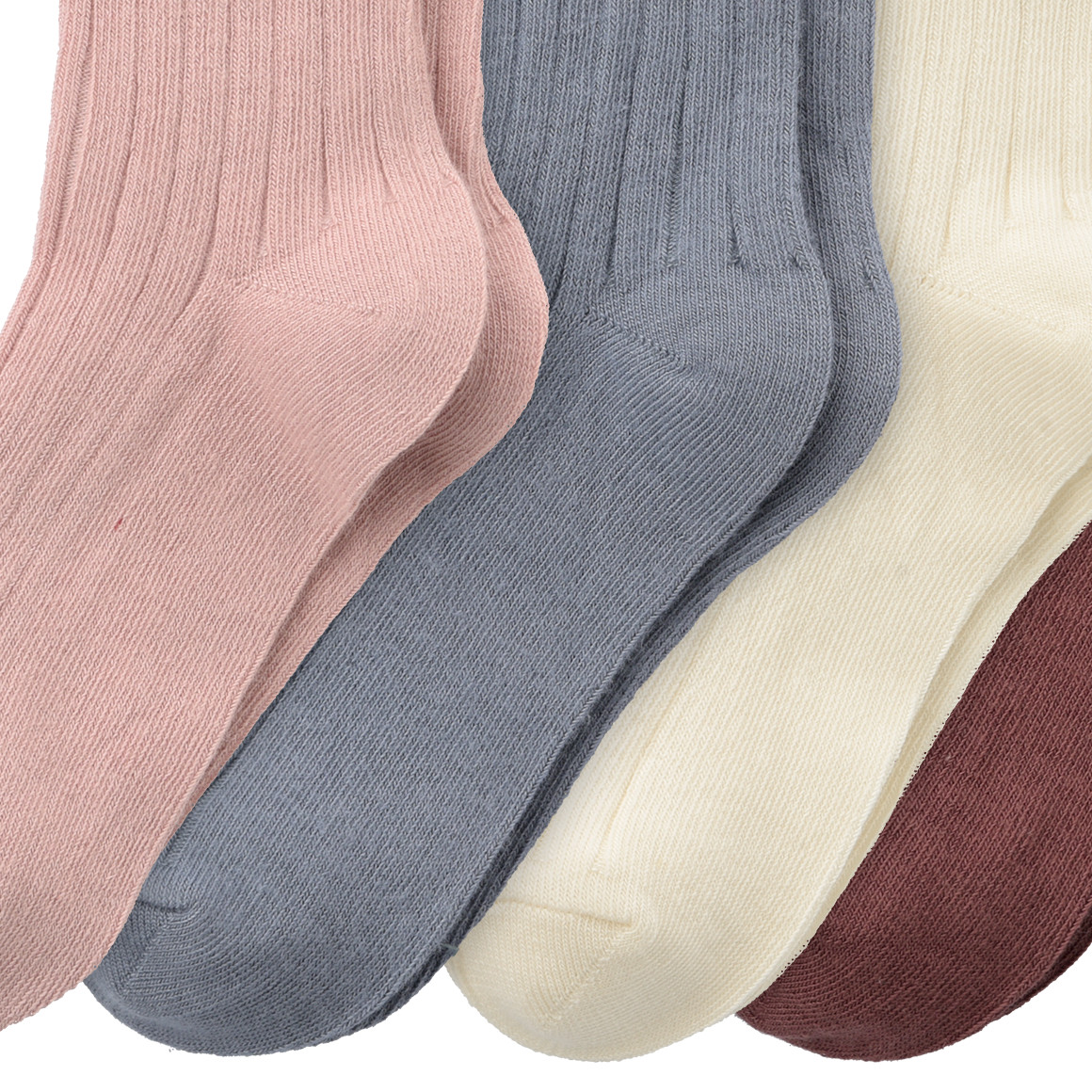 4 Paar Kinder Socken mit Rippstruktur