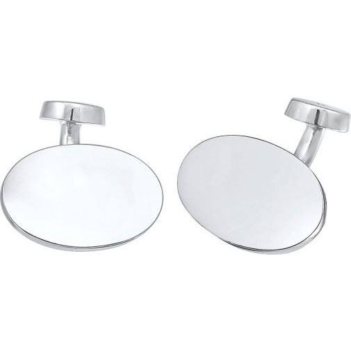 KUZZOI Manschettenknopf Oval Plättchen Poliert Elegant 925 Silber