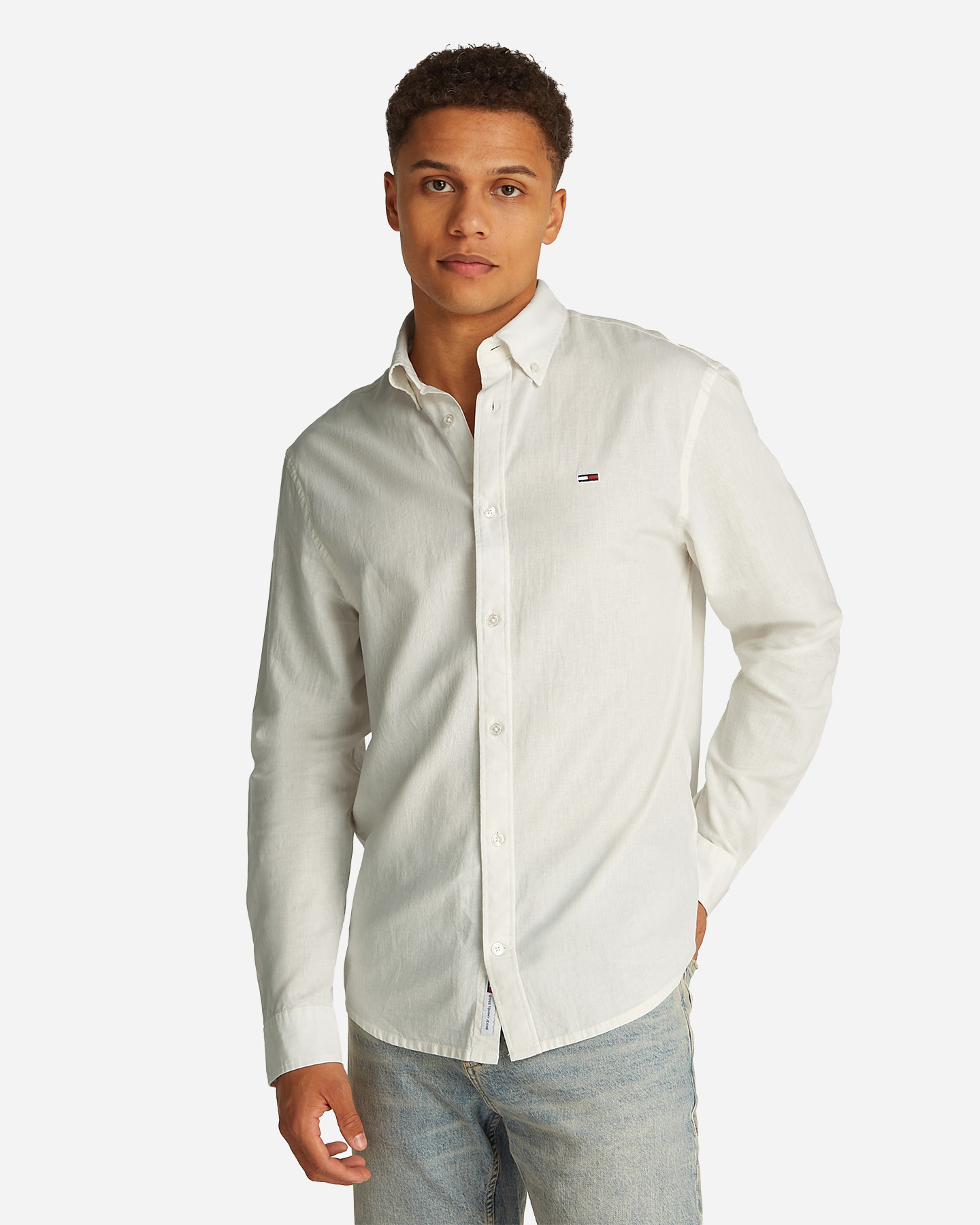 Ľanová košeľa Tommy Hilfiger M DM0DM20875-YBL