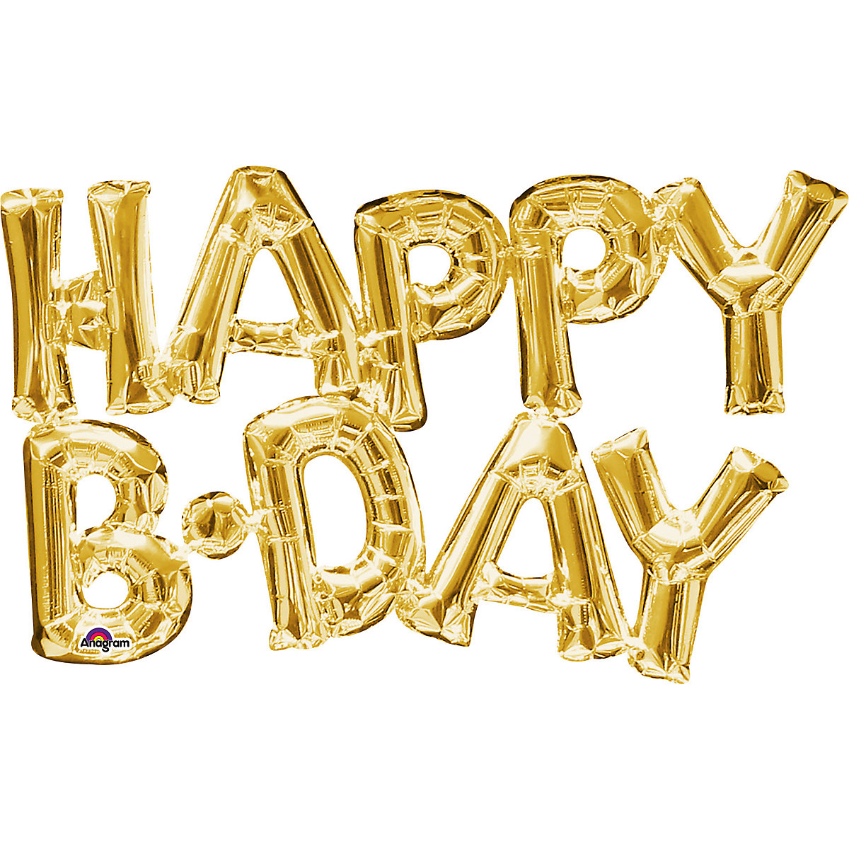Folienballon SuperShape Happy BDAY, gold