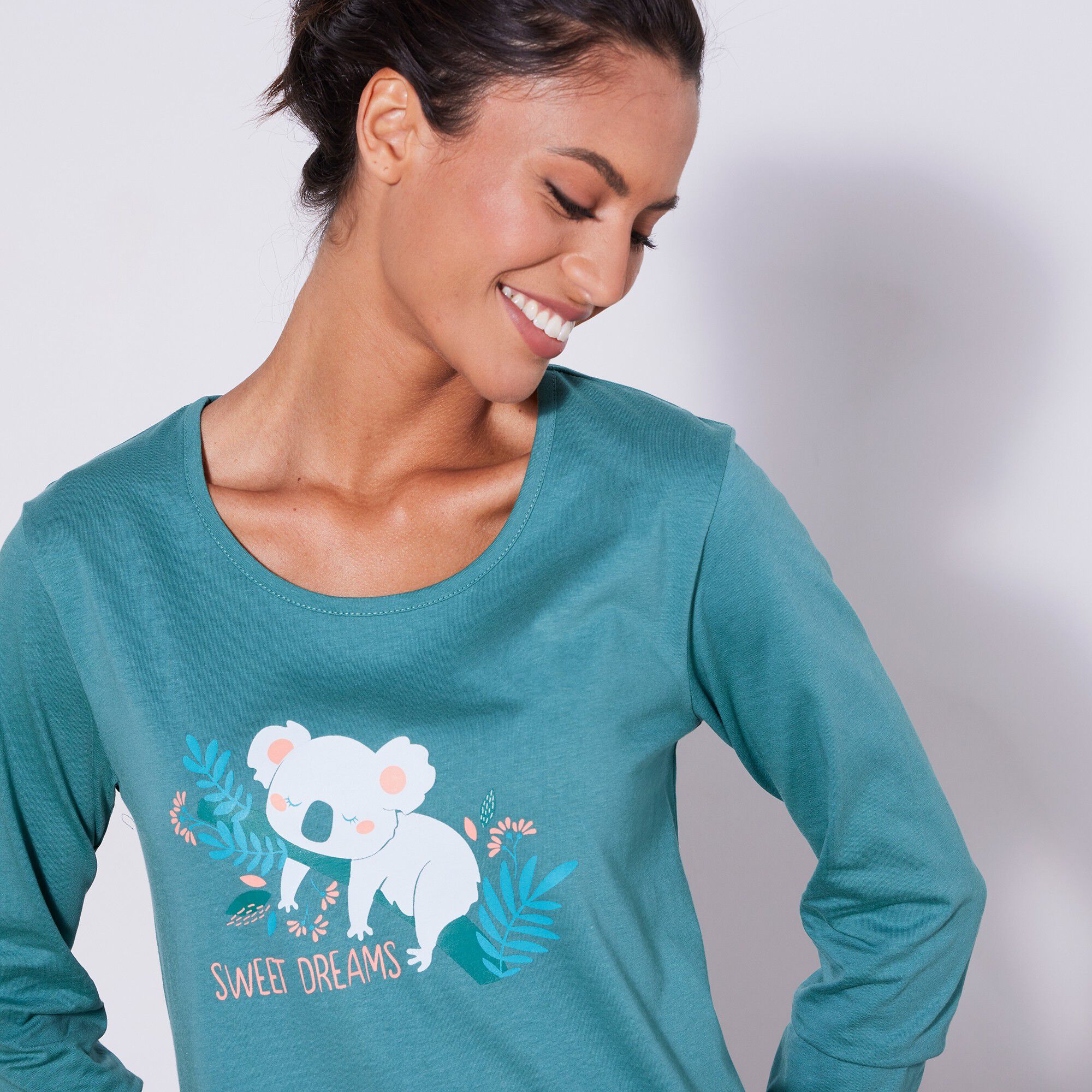 Chemise de nuit courte manches longues imprimé « koala »