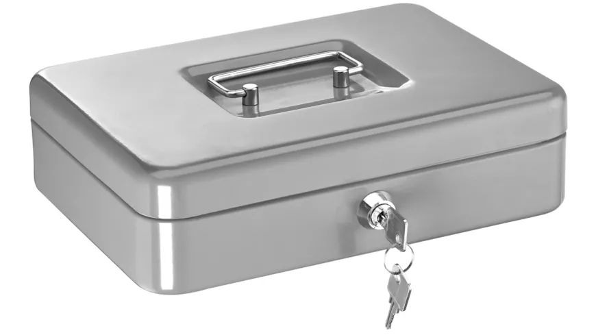 ALCO Geldkassette mit Griff 25x15x7,5cm silber