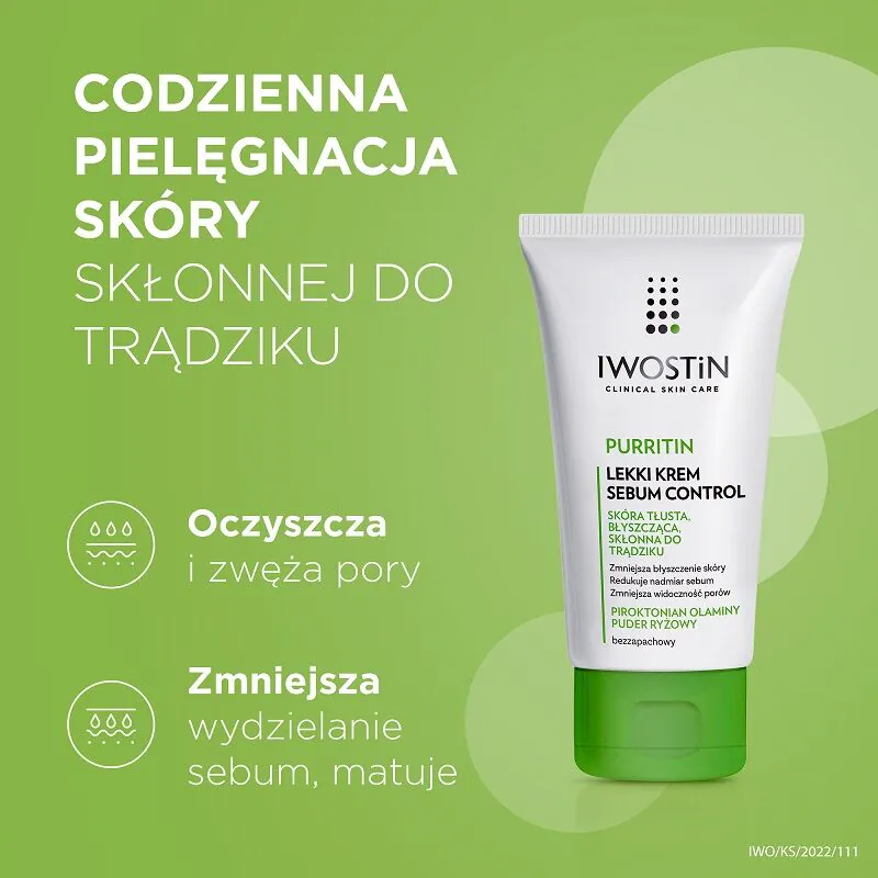Iwostin Purritin lagana krema za kontrolu sebuma