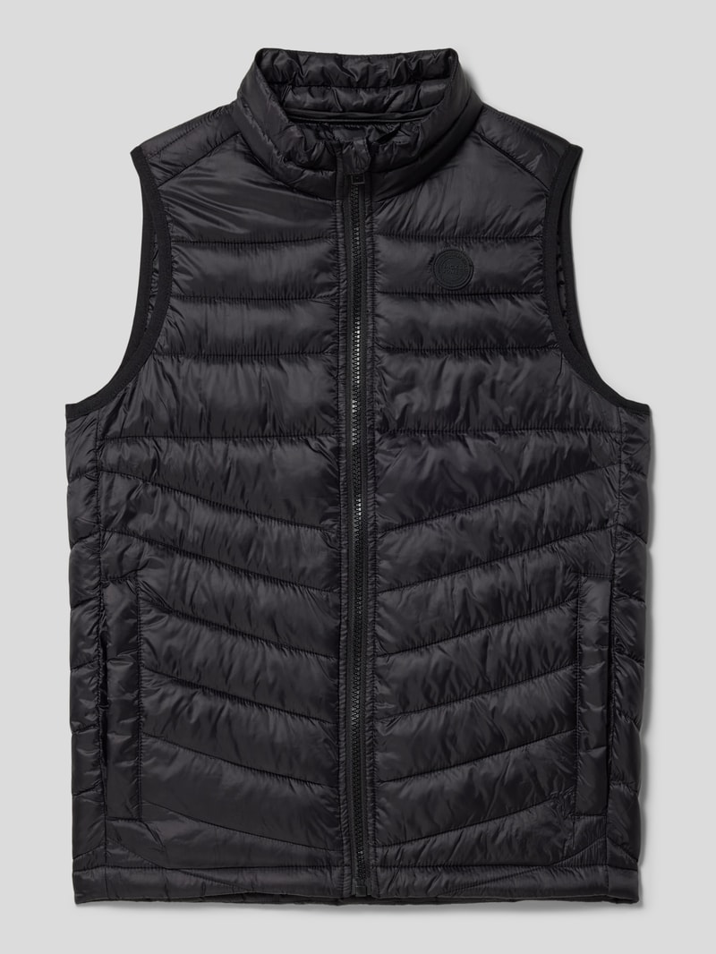 Steppweste mit Label-Detail Modell 'FLY' in schwarz