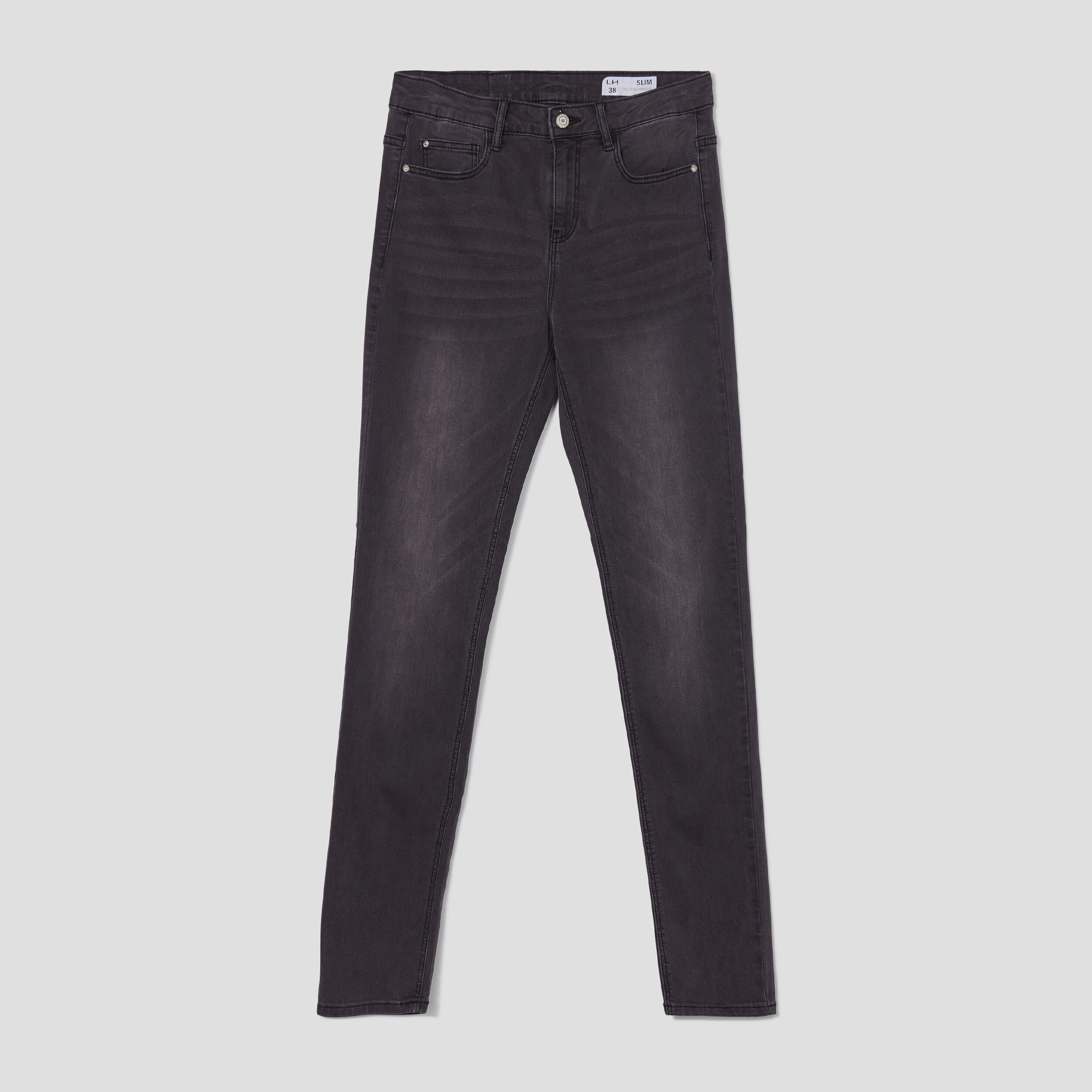 Jeans slim taille standard noir femme | La Halle