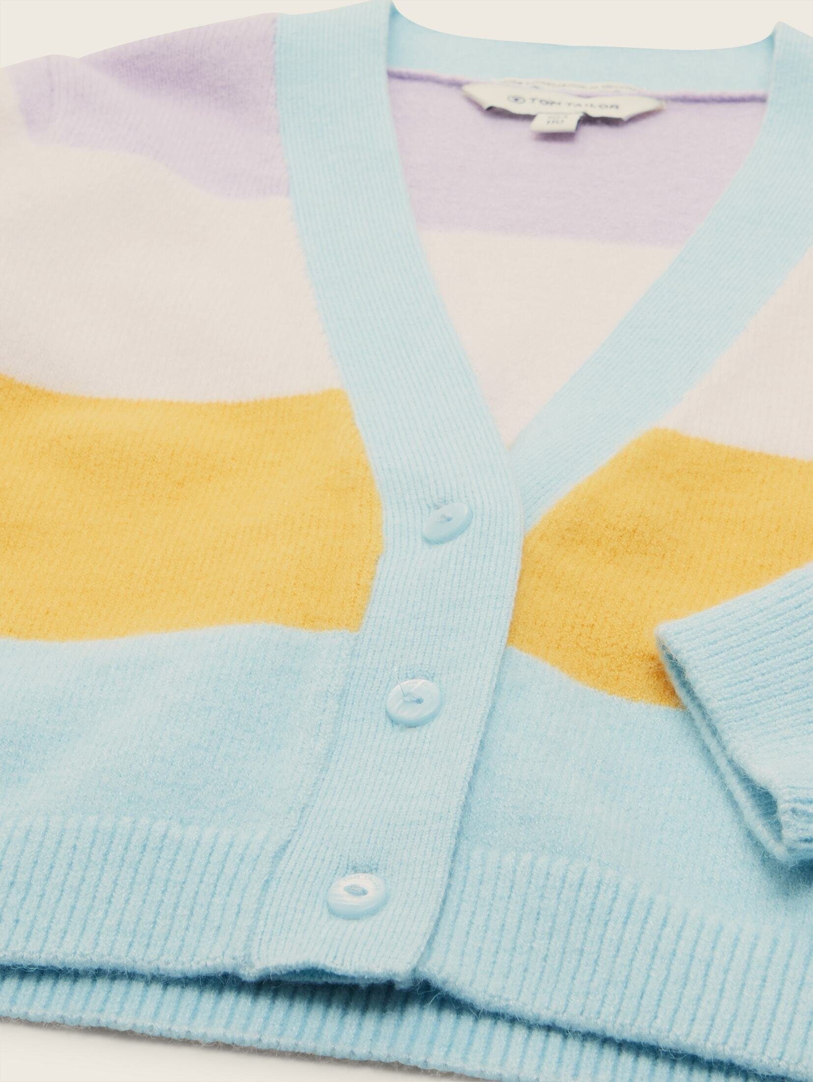 TOM TAILOR Strickjacke Gestreifte Strickjacke mit LENZING(TM) ECOVERO(TM)