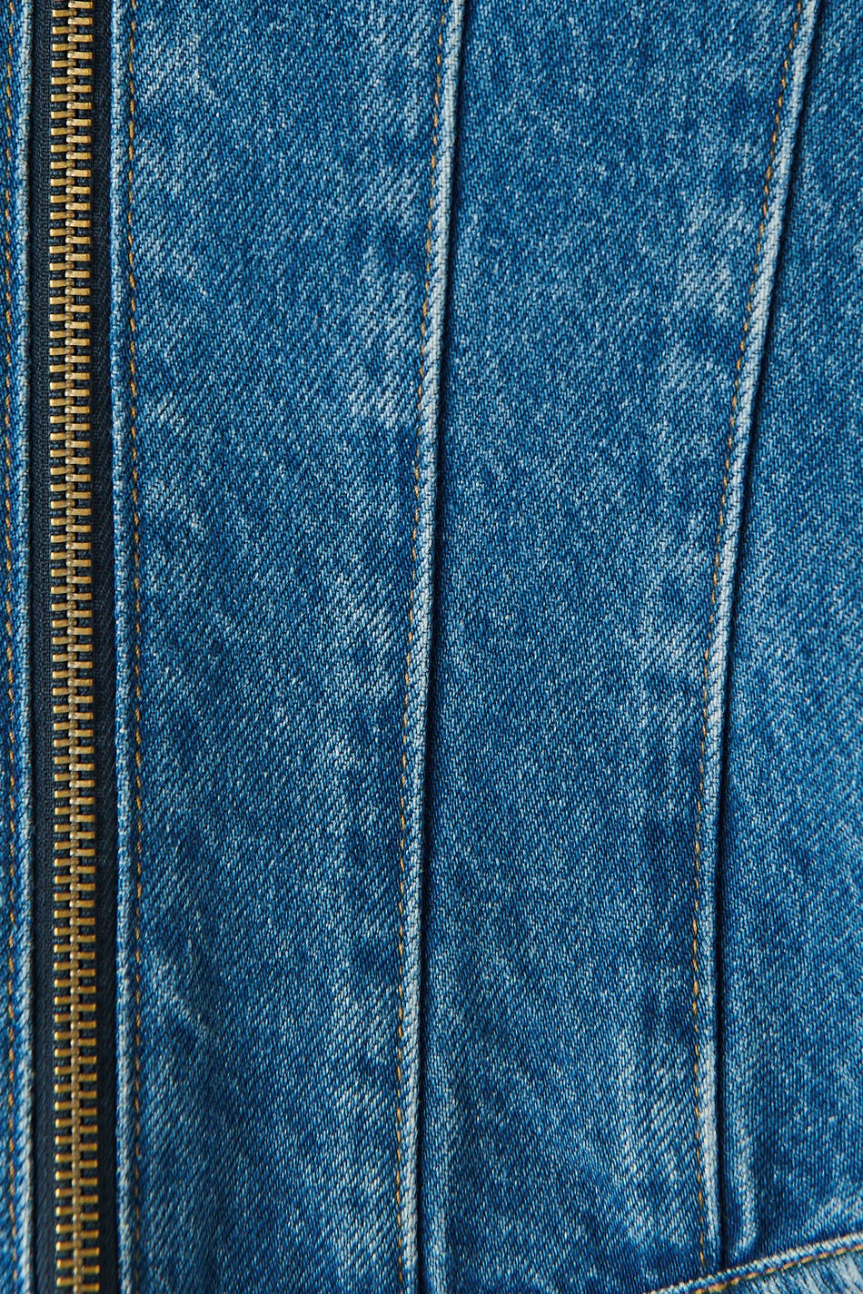 Denim zip corset