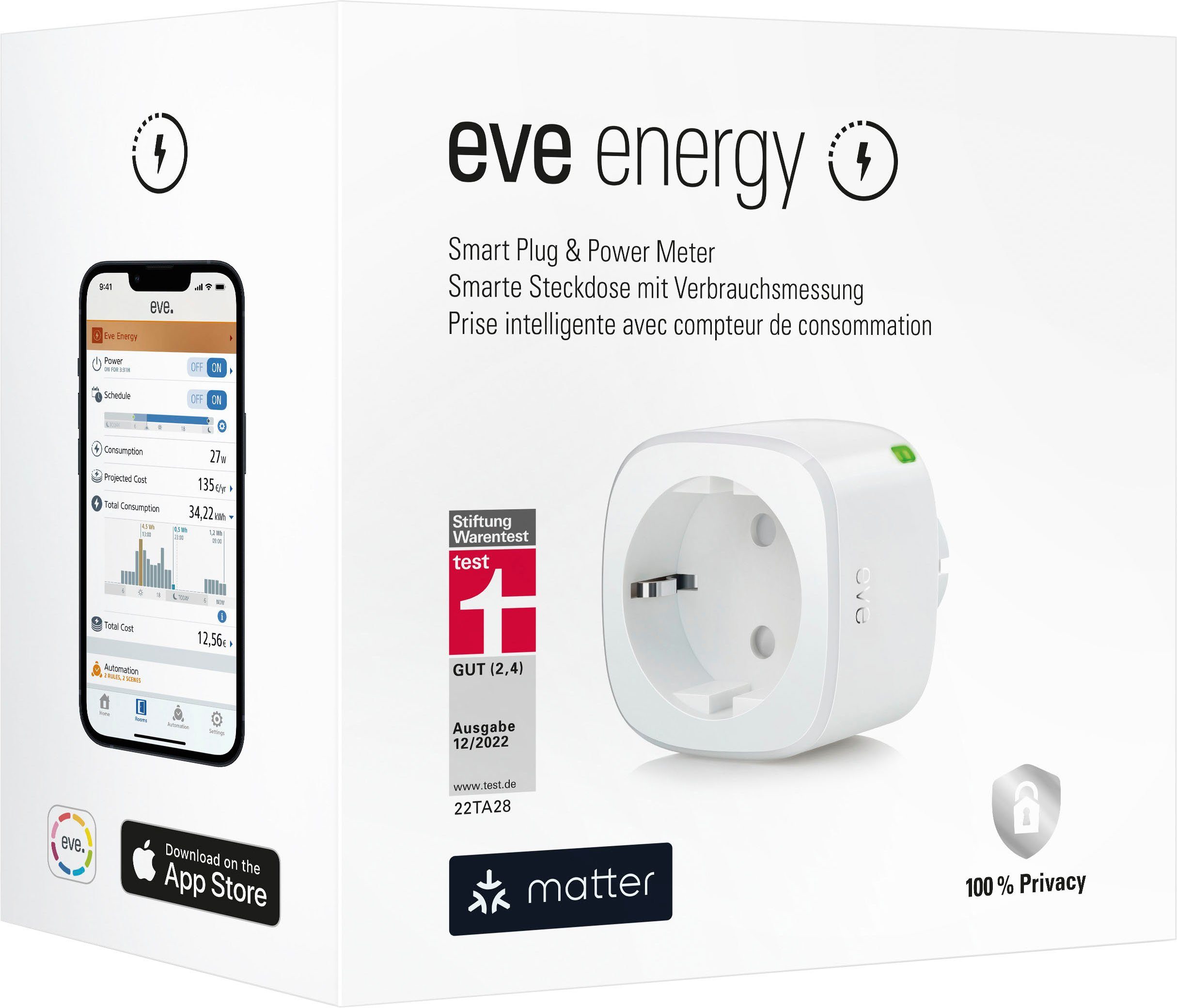 EVE Steckdose Energy (Matter) 2er Pack, Packung, 2-St.