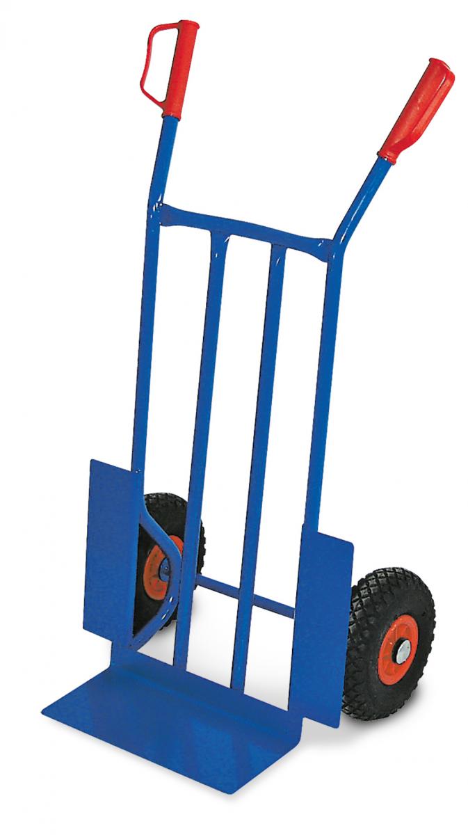 BRB Stahl-Sackkarre, mit pannensicheren Rädern, blau