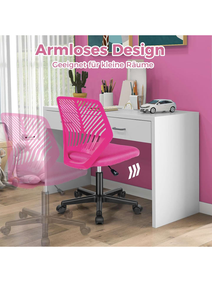 COSTWAY Schreibtischstuhl für Kinder in Rosa günstig kaufen onesize