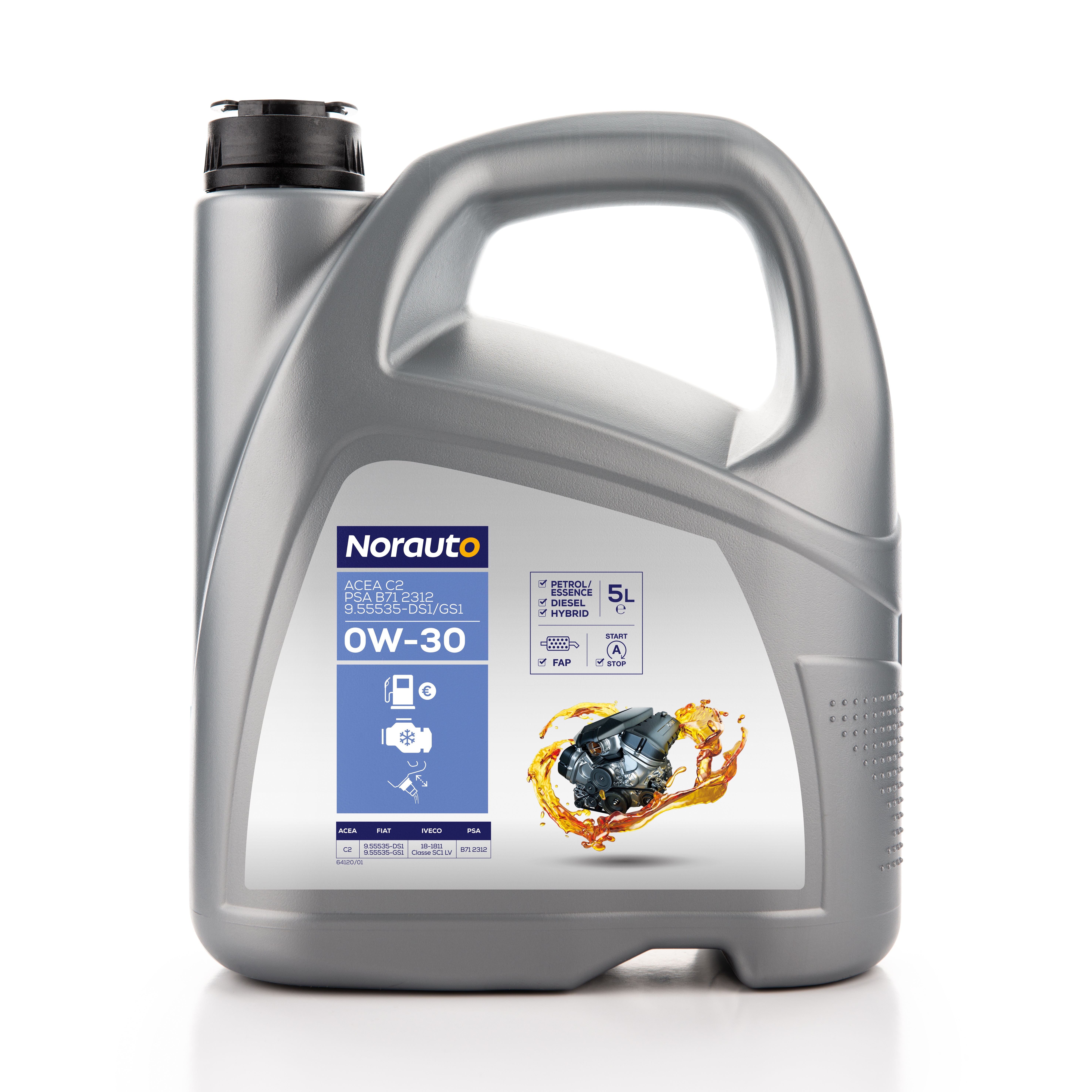 NORAUTO 0W-30 C2 PSA FIAT, 5L - ATU