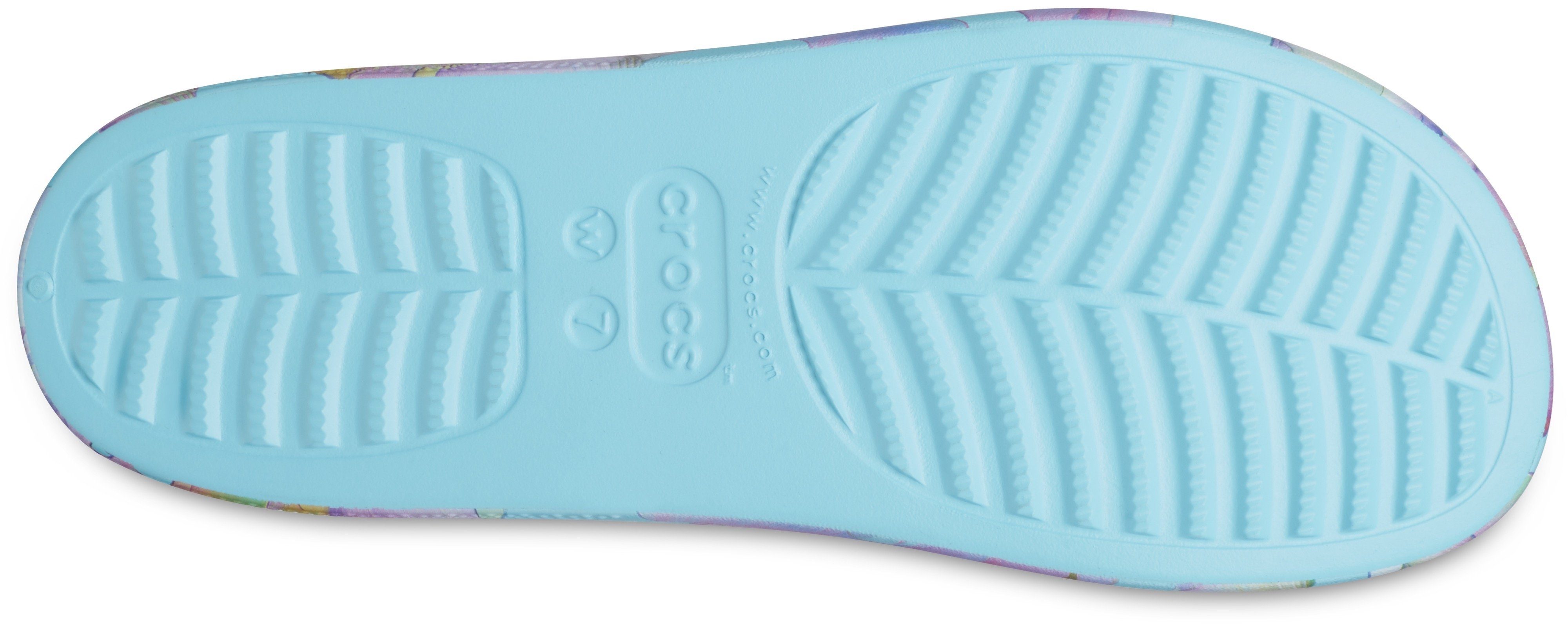 Crocs Classic Platform Palm Print Slide Badepantolette mit buntem Palmenprint
