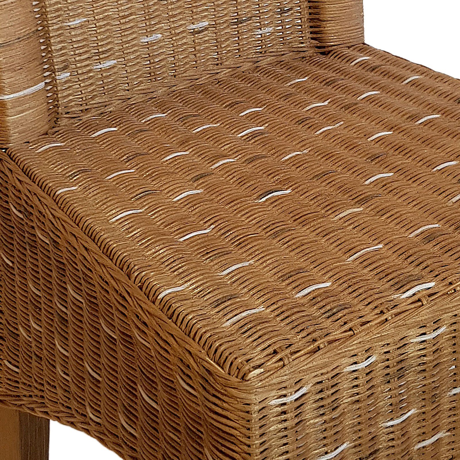 Minara Rattanstuhl Esszimmer Stühle Set Rattanstühle Perth 4 Stück braun nachhaltig