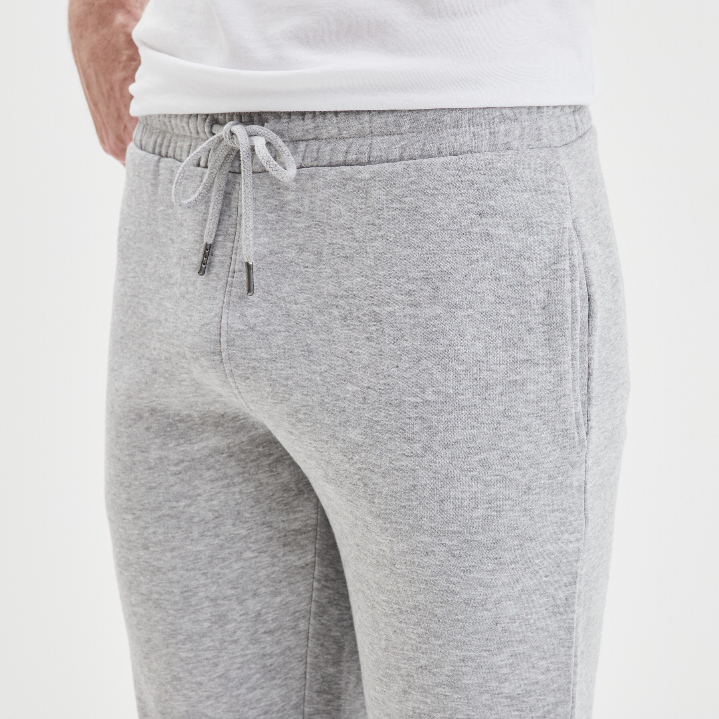 Jogging droit molleton gris homme | La Halle