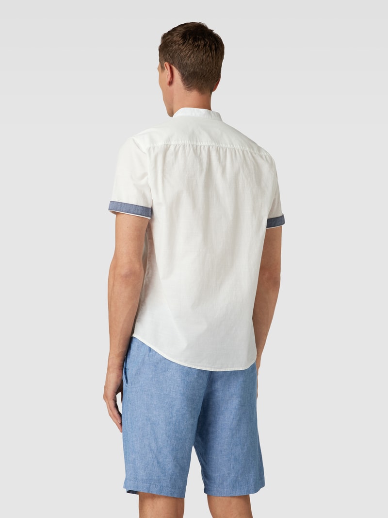 Freizeithemd mit Stehkragen Modell 'slubyarn' in offwhite
