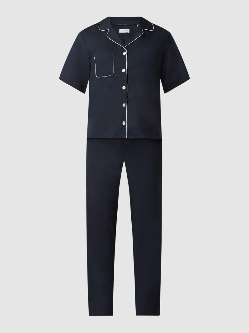 Pyjama aus Popeline in dunkelblau