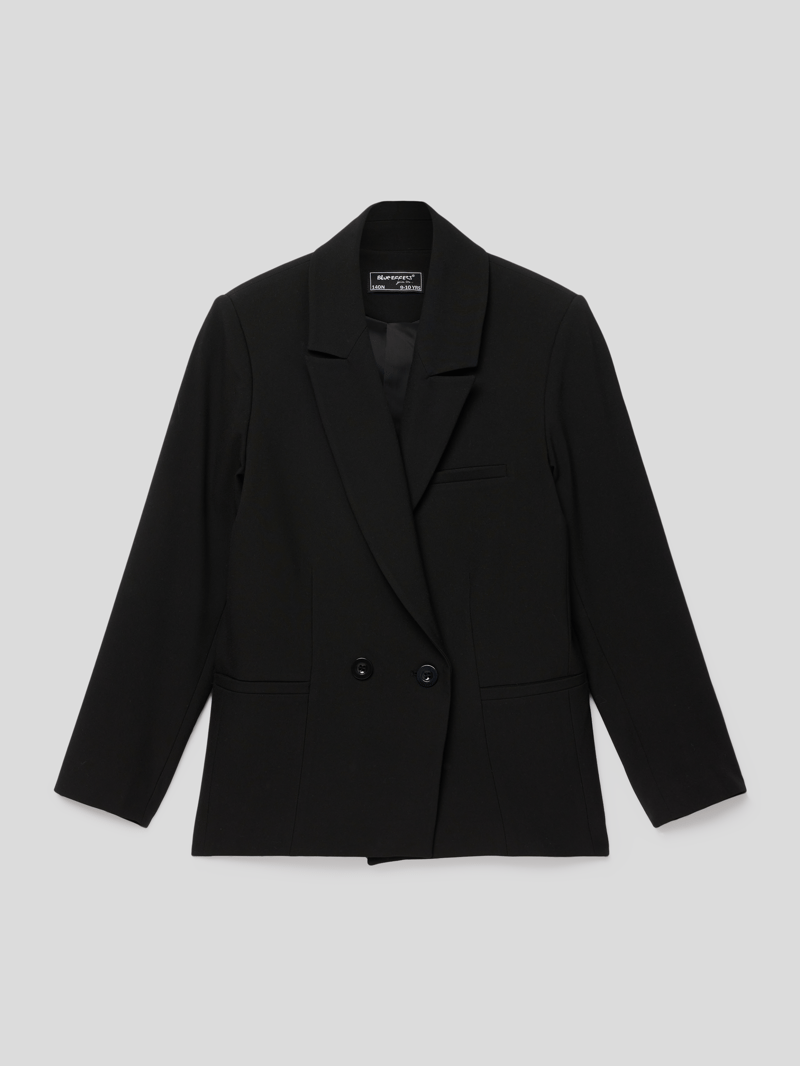 Blazer mit doppelreihiger Knopfleiste in schwarz