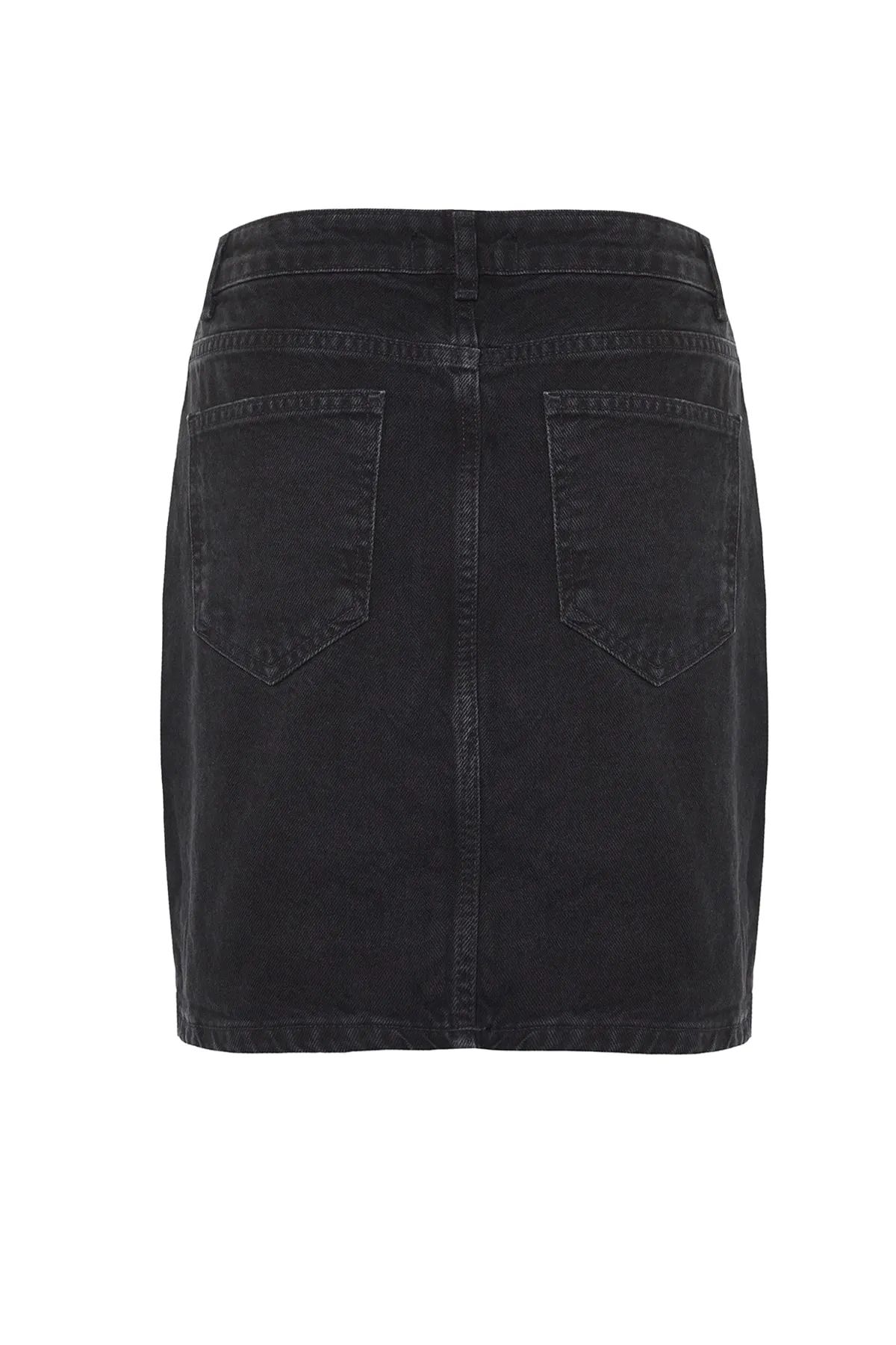 Trendyol Collection  Schwarzer hoch taillierter Mini-Jeansrock TWOSS20ET0151