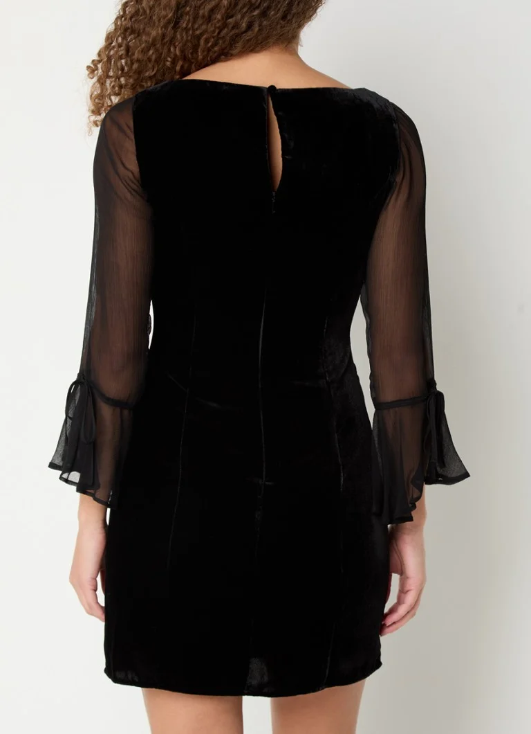 Whistles Myla semi-transparent velvet mini dress