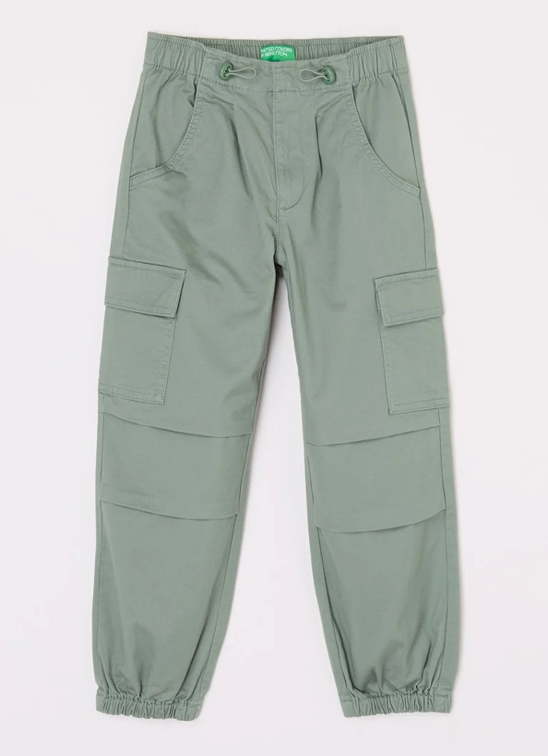 Pantaloni cargo slim fit Benetton cu buzunare aplicate