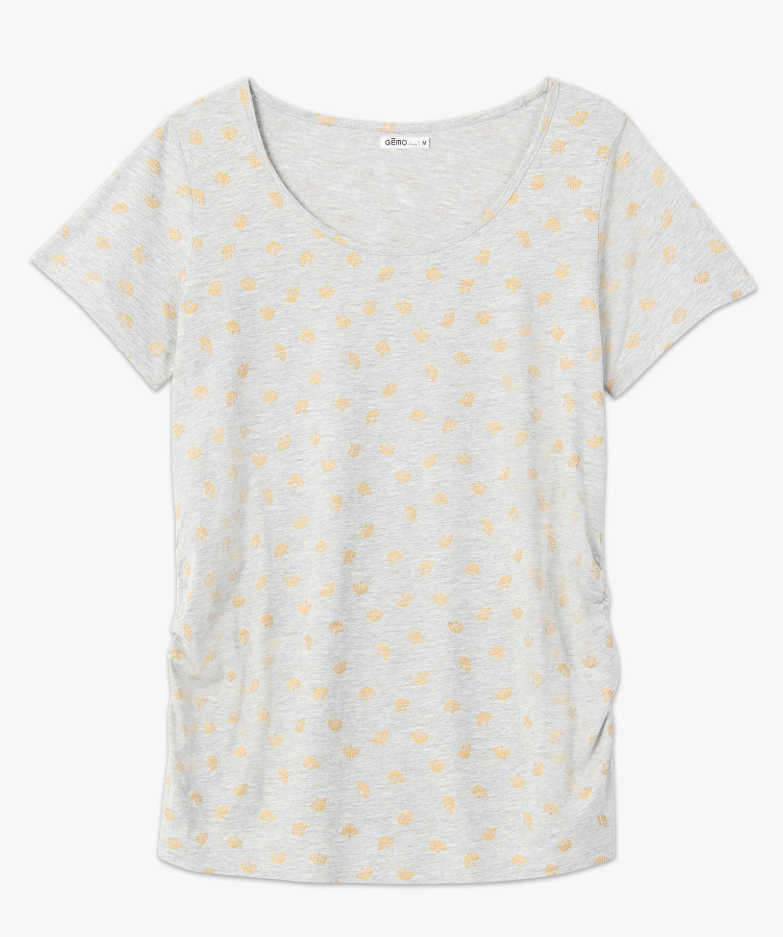 Tee-shirt de grossesse imprimé à manches courtes gris | GEMO
