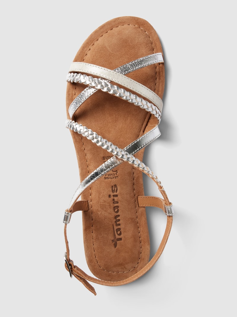 Sandalen im Metallic-Look in silber