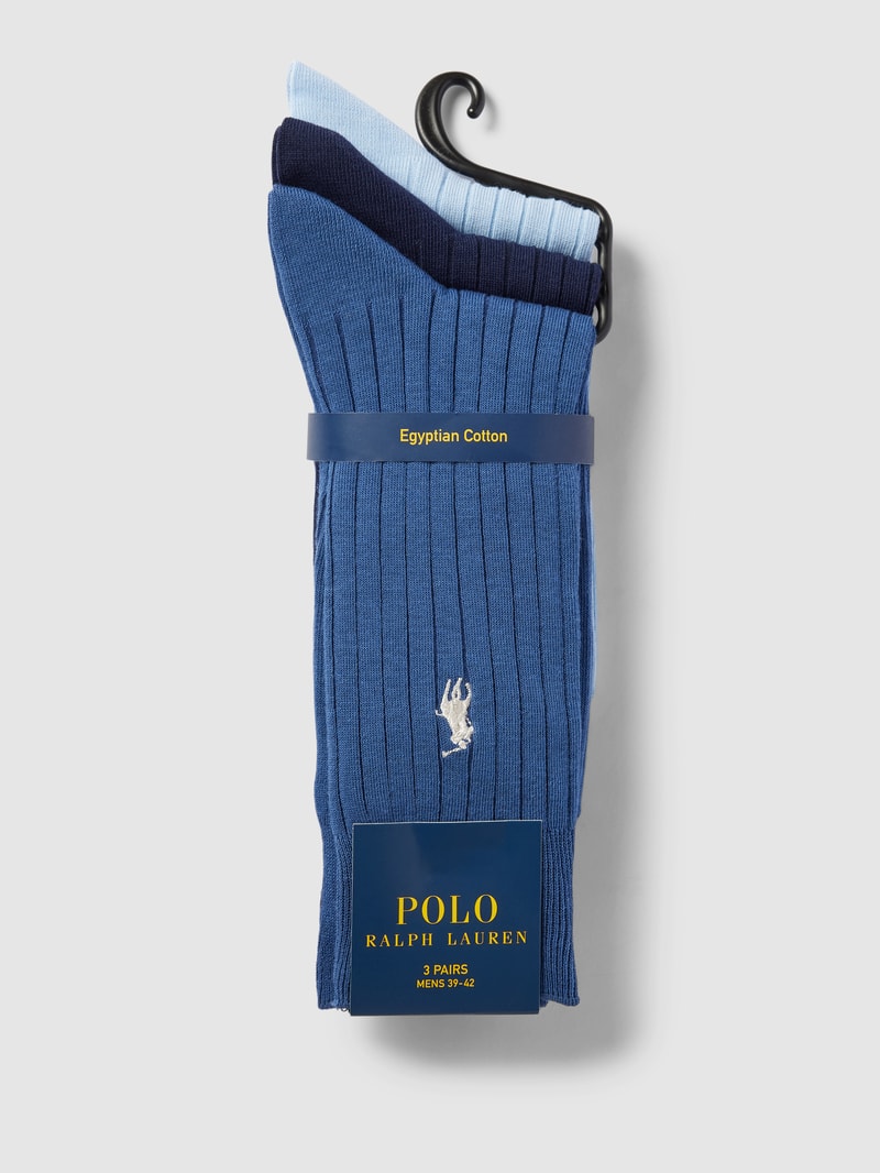 Socken mit Label-Stitching im 3er-Pack in blau