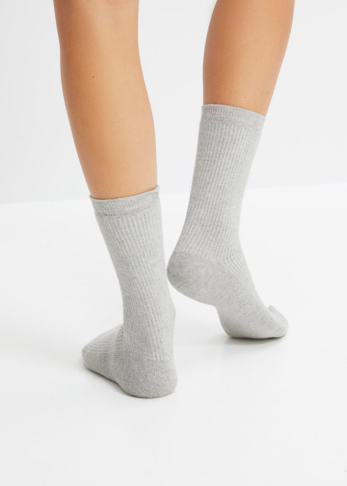 Socken (5er Pack) in Rippstruktur mit Bio-Baumwolle