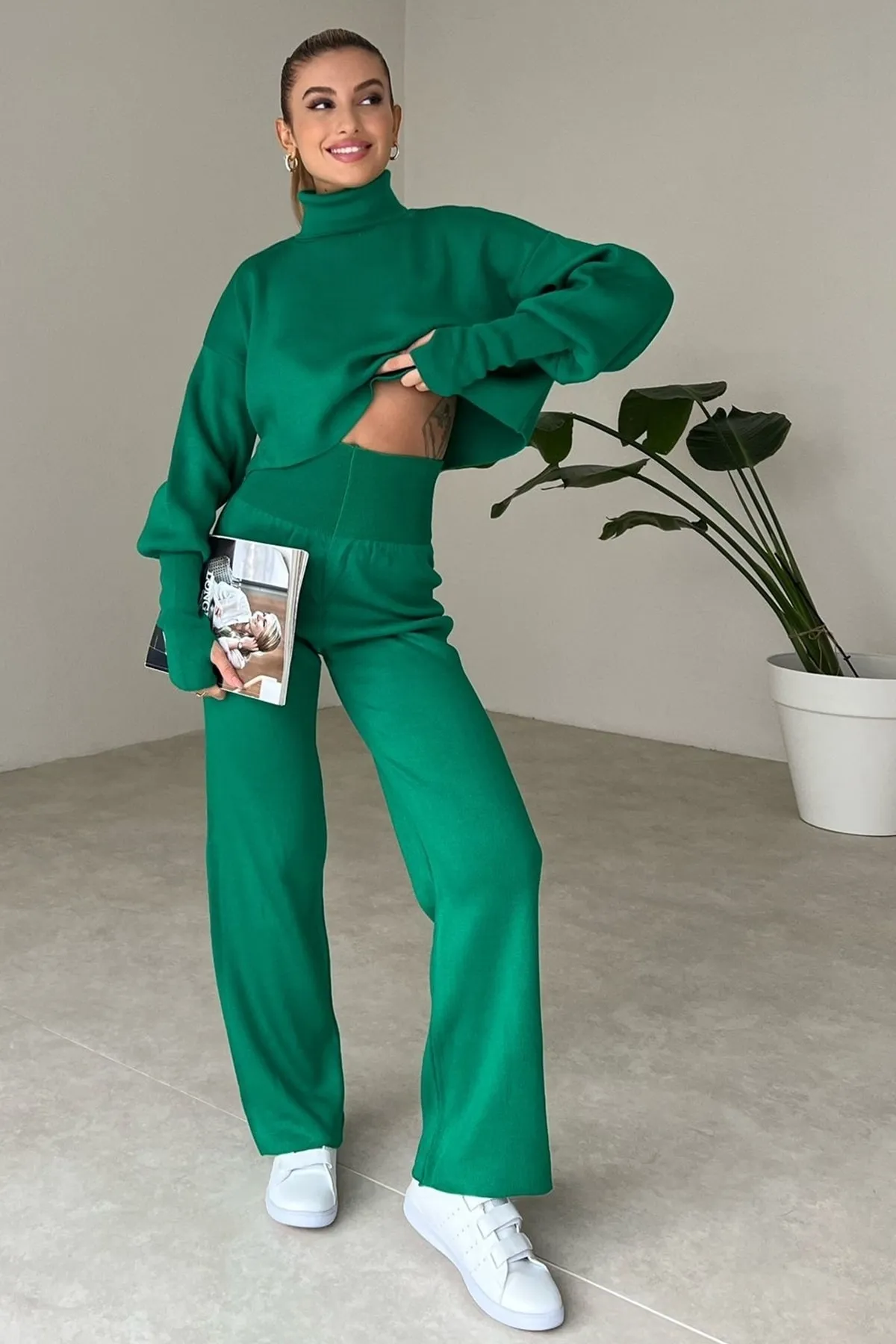 vuvutasarım  Zweiteiler - Grün - Regular Fit