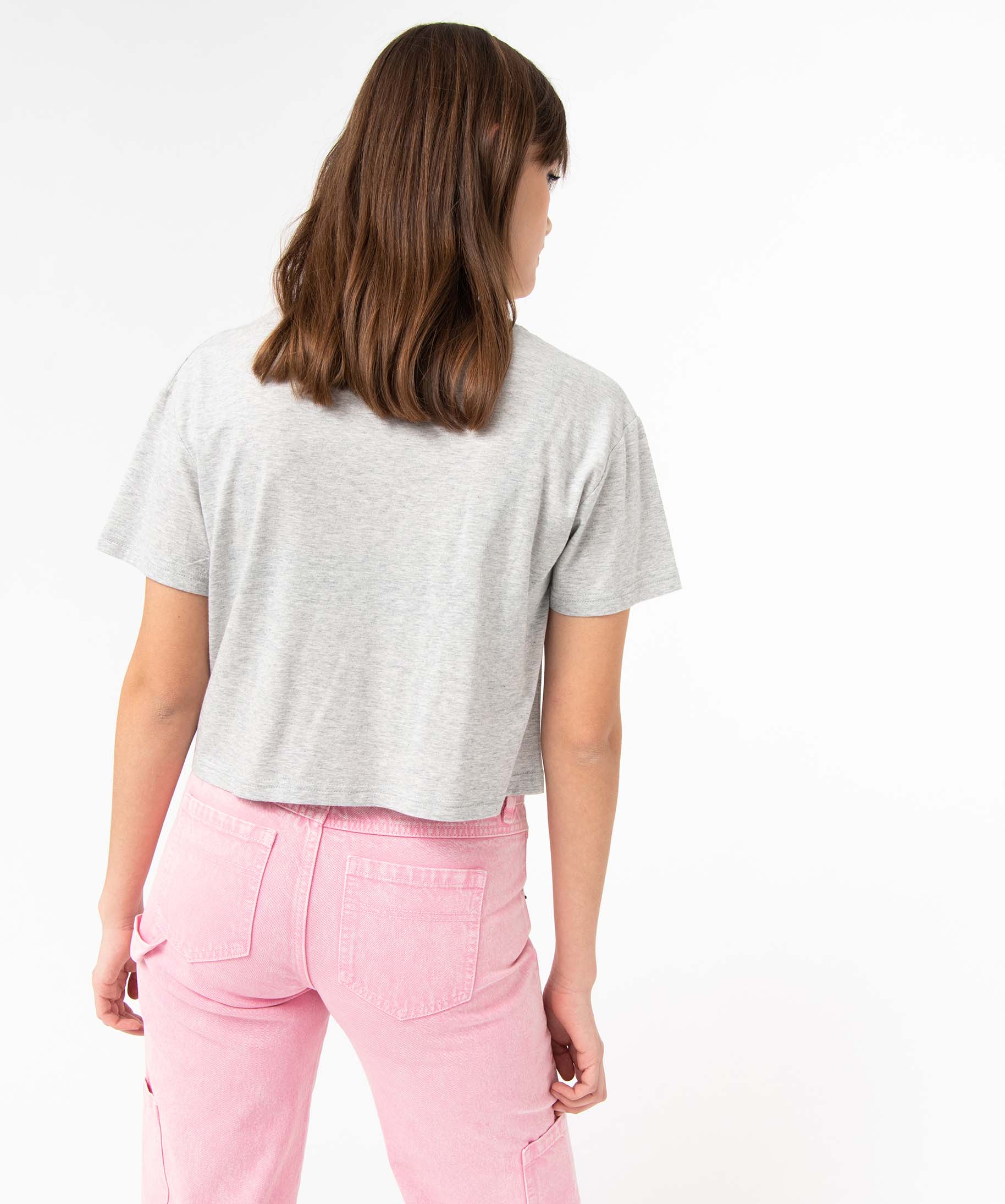 Tee-shirt femme à manches courtes inscription XXL - Camps U... gris clair | GEMO
