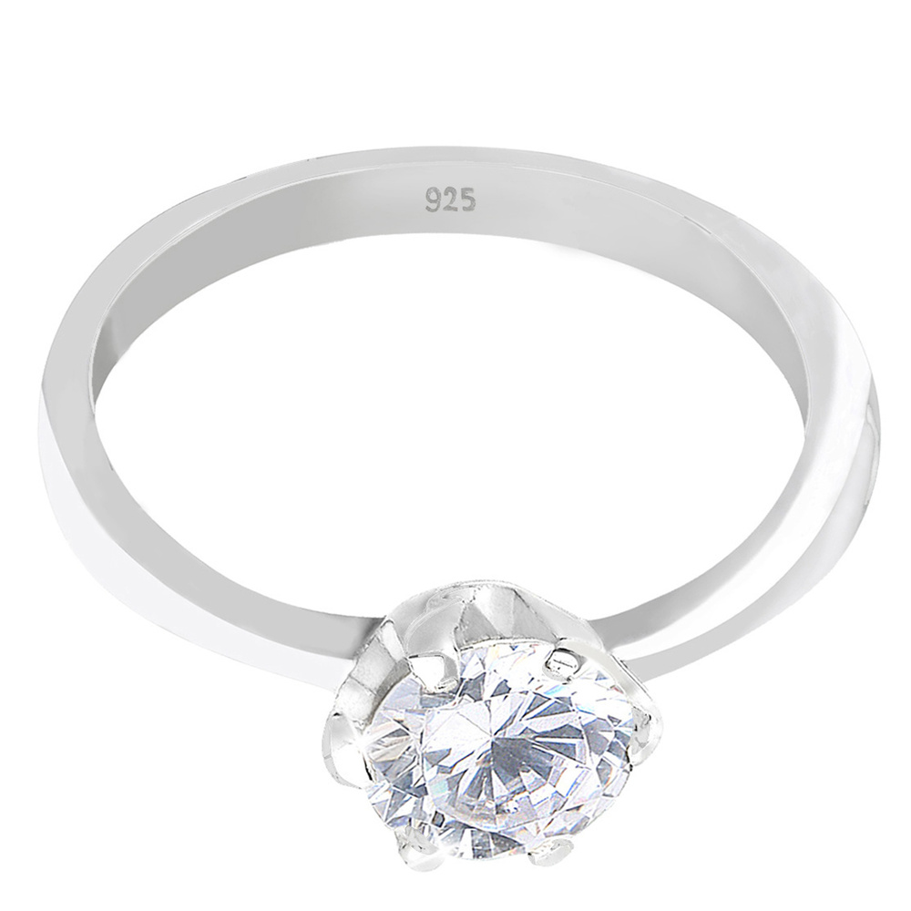 Elli Elli Bague Femme Classique des Fiançailles avec Cristal de Zircone en Argent Ster Bague