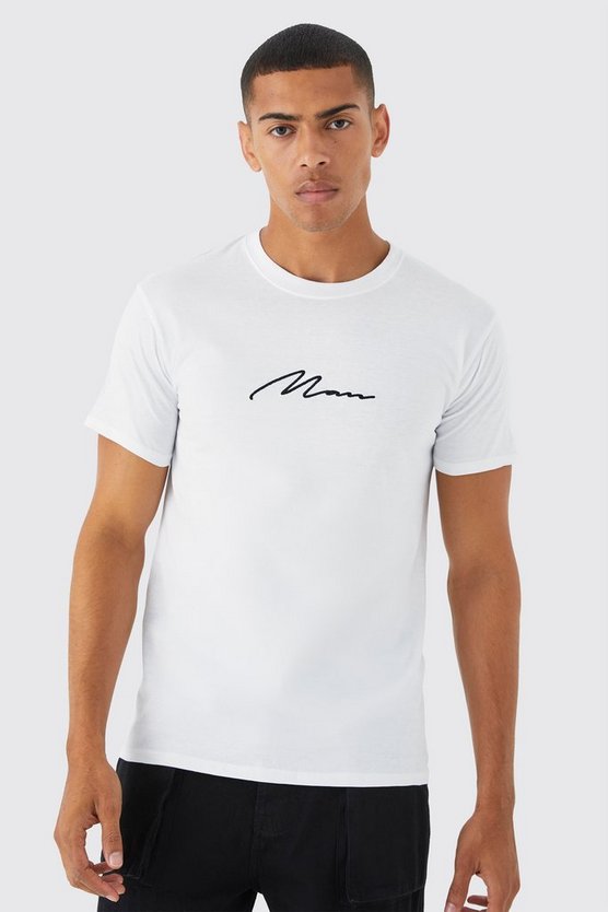 Besticktes Man Signature T-Shirt