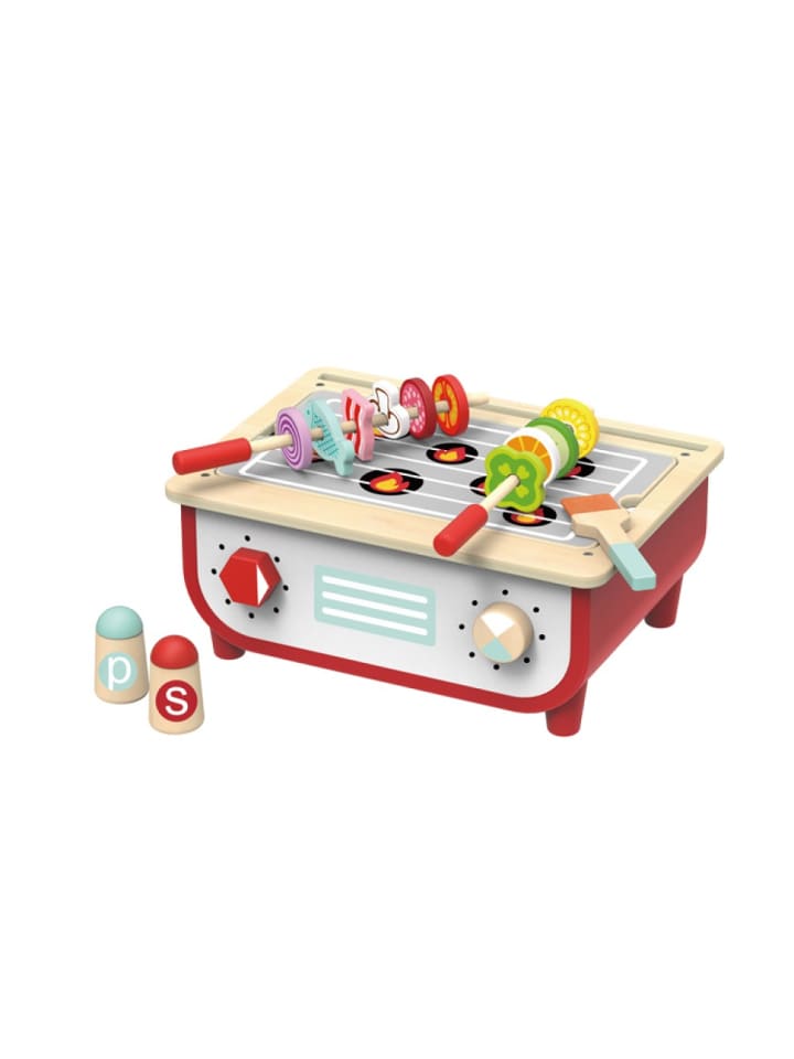 Tooky Toy 2 in 1 Kinder-Holzküche, Grill in rot günstig kaufen onesize
