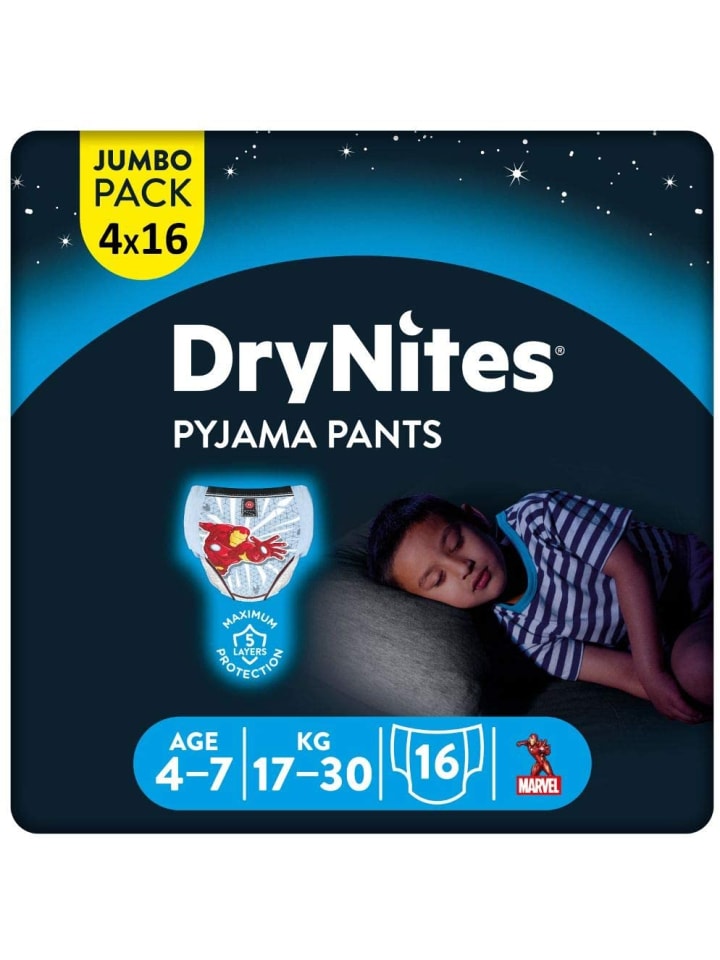 DryNites Windeln Windelhosen 4-7 J. (17-30kg) Jumbo Monatspack 64 Stk günstig kaufen onesize