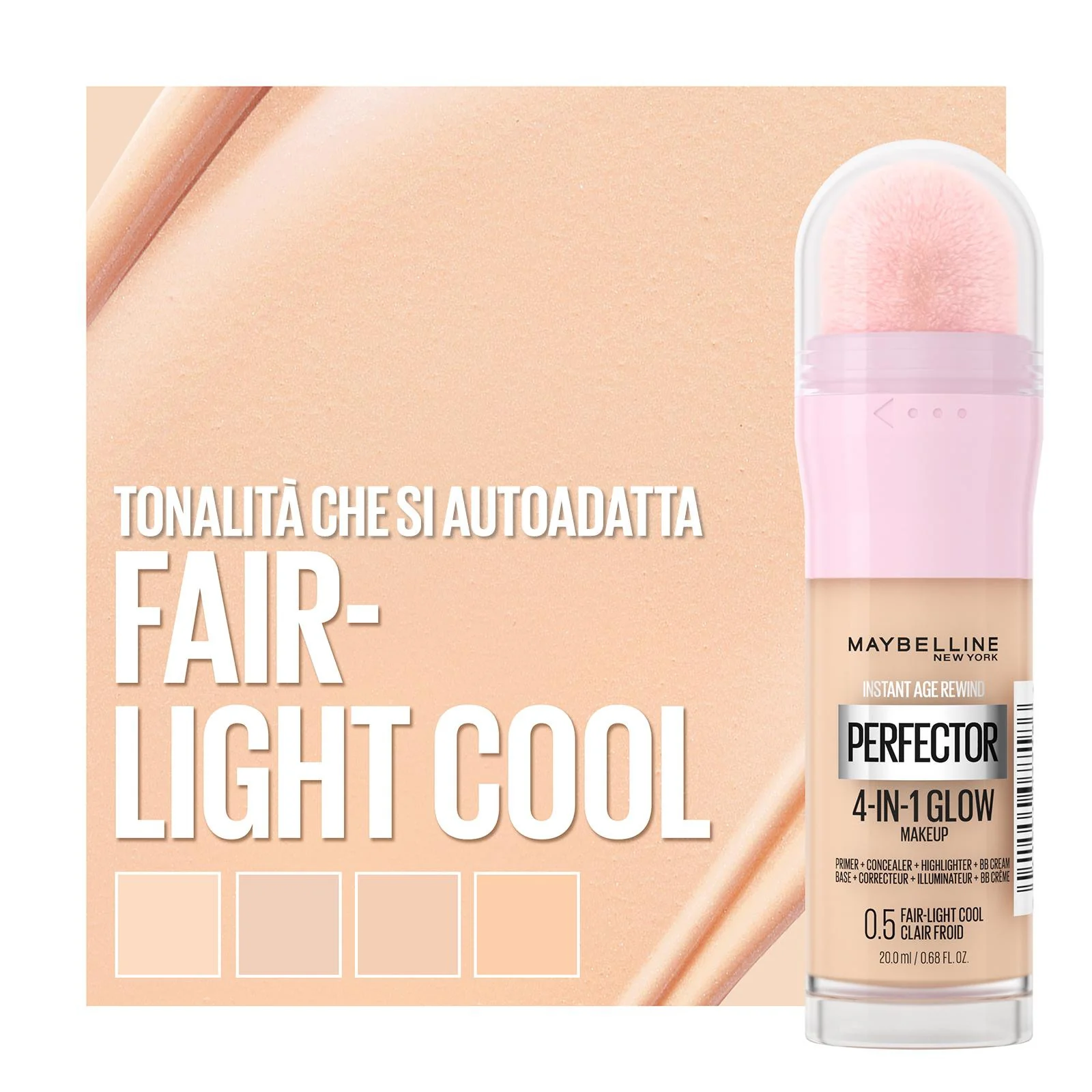 Base de maquillaje y iluminador Instant Perfector 4 en 1: base líquida, iluminadores y base de maquillaje.