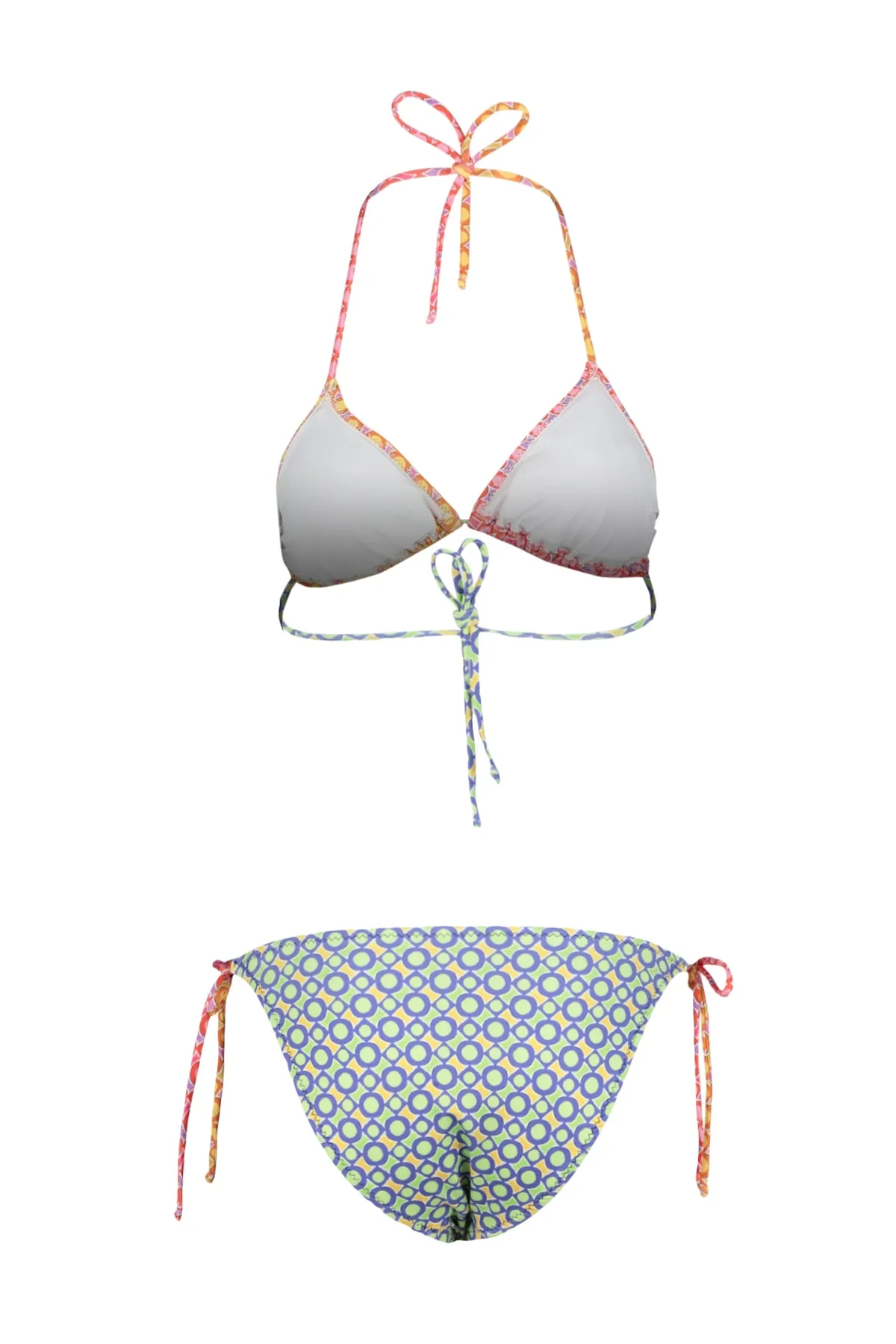 Trendyol Collection  Geometrisch gemustertes Triangel-Bikini-Set mit Krawatte TBESS22BT0002