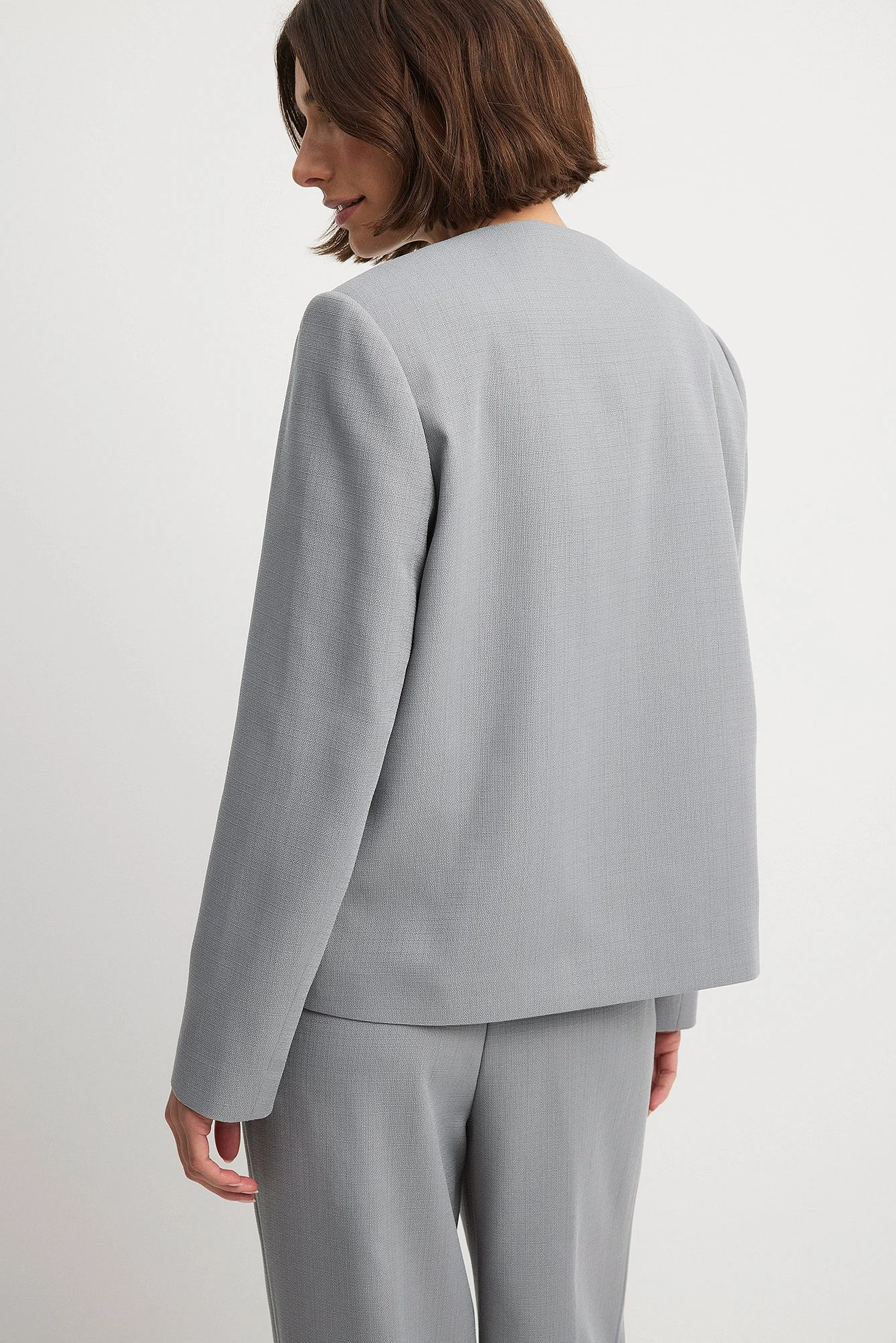 Oversize-Blazer mit Rundhalsausschnitt