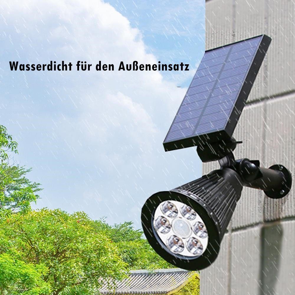 iscooter Gartenleuchte Solar Gartenleuchte Solarstrahler, Automatisch Ein/Aus, LED fest integriert, Kaltweiß, IP65 Wasserdicht, LED Solarleuchte Solarlampe für Außen, Hof, Garage