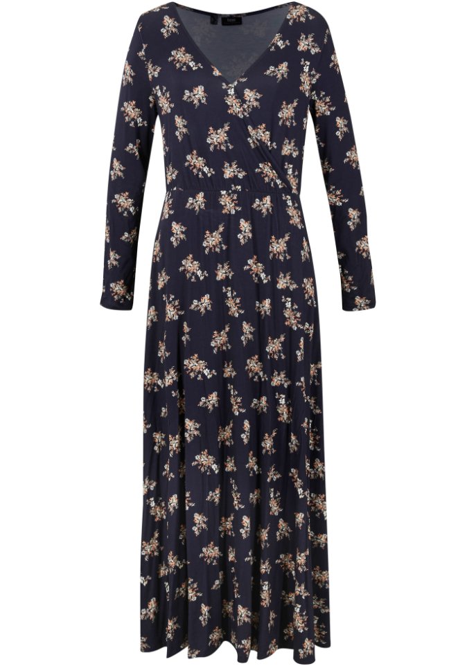 Bedrucktes Maxikleid, langarm