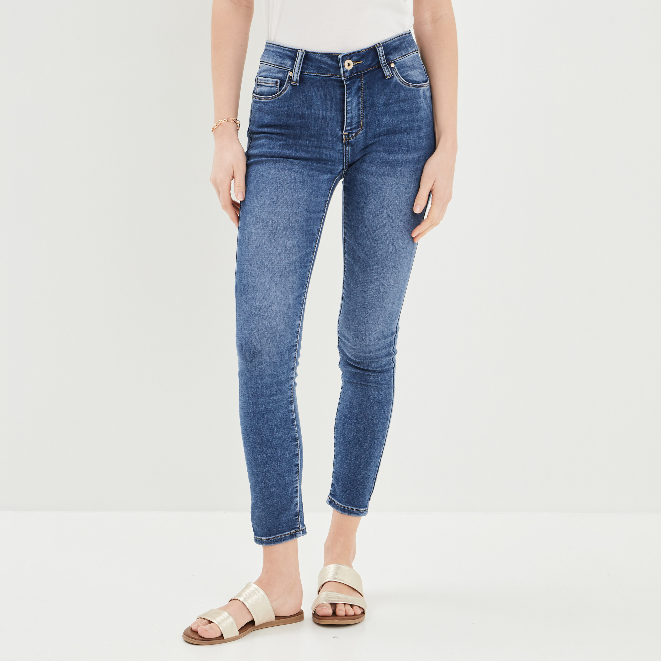 Jeans slim 7 8ème Creeks denim stone femme | La Halle