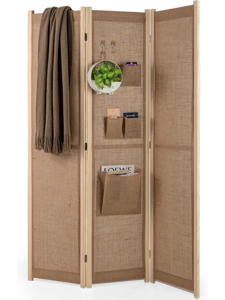 COSTWAY Paravent 170cm 3 tlg. Trennwand in Beige günstig kaufen onesize