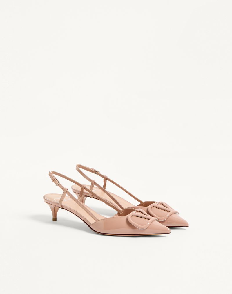 Sapato de salto VLogo Signature Patent Slingback 40mm