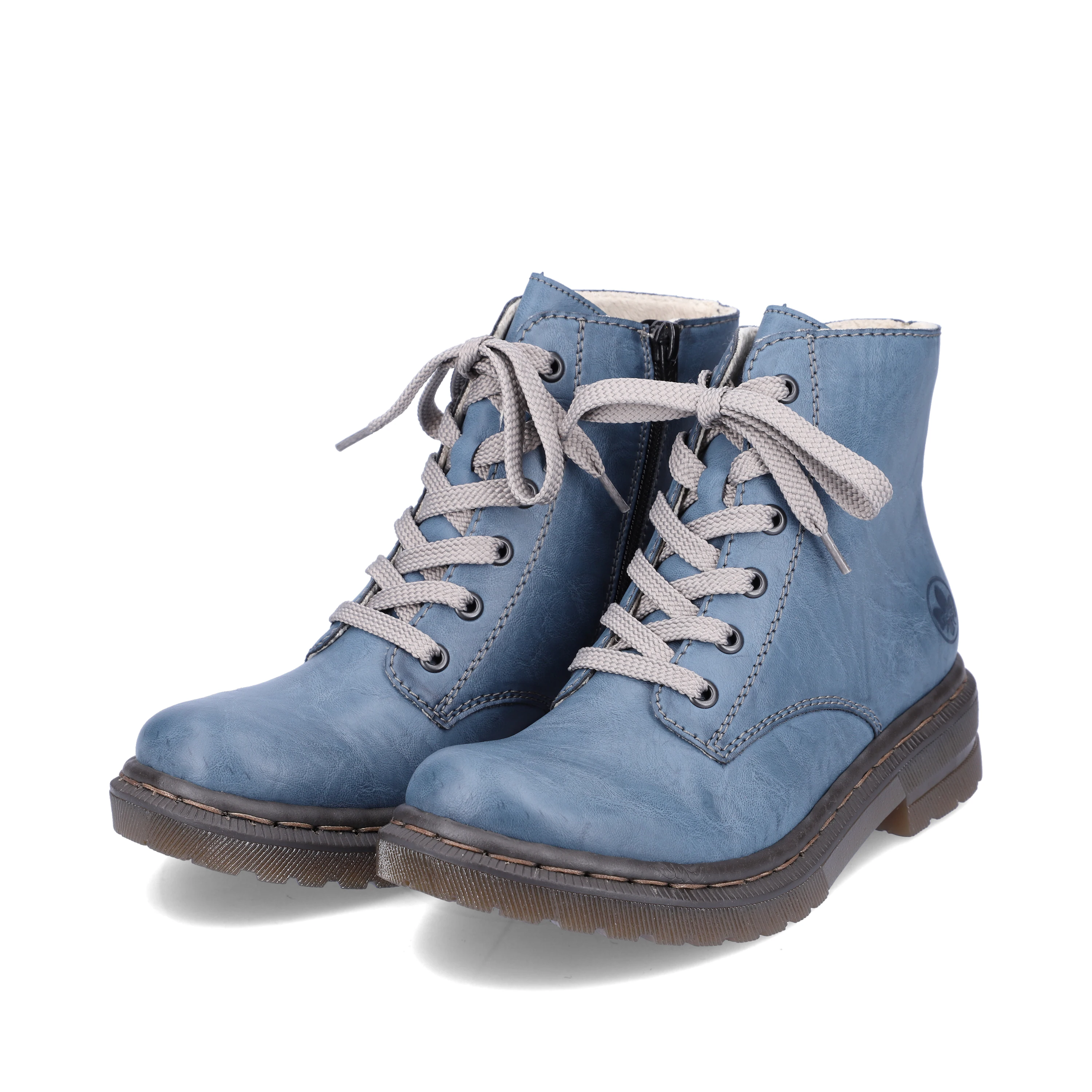 Rieker Damen Schnürstiefel himmelblau