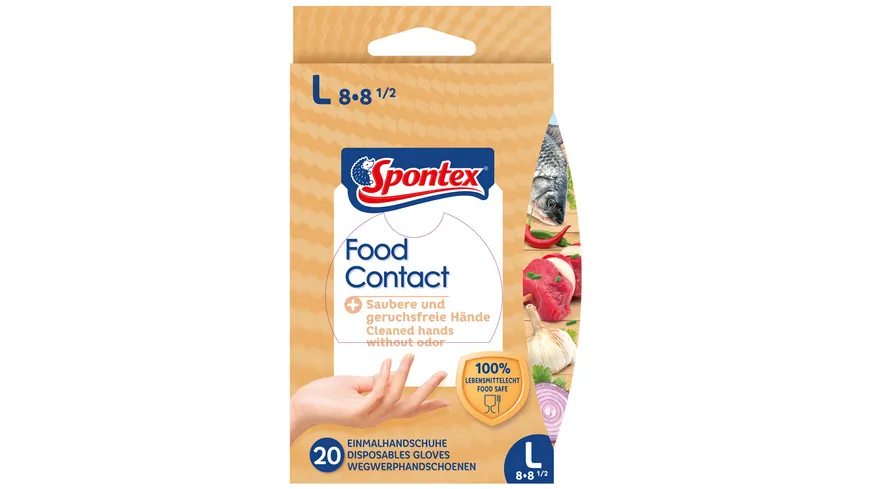 Spontex Food Contact Einmalhandschuhe Gr. 8-8,5