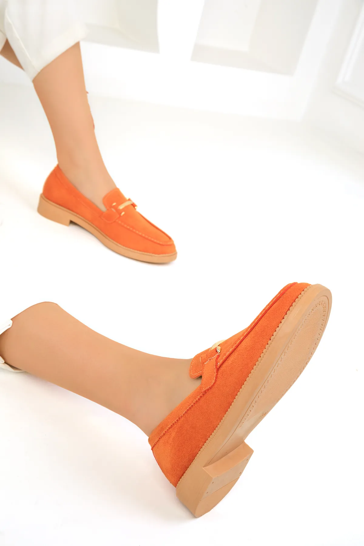 SOHO  Orange Wildleder Damen Freizeitschuhe 18339