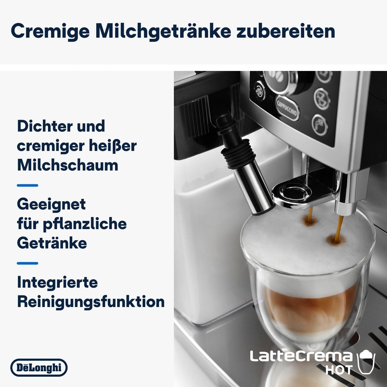 De'Longhi Kaffeevollautomat ECAM 23.466.S, mit LatteCrema Milchsystem, Silber